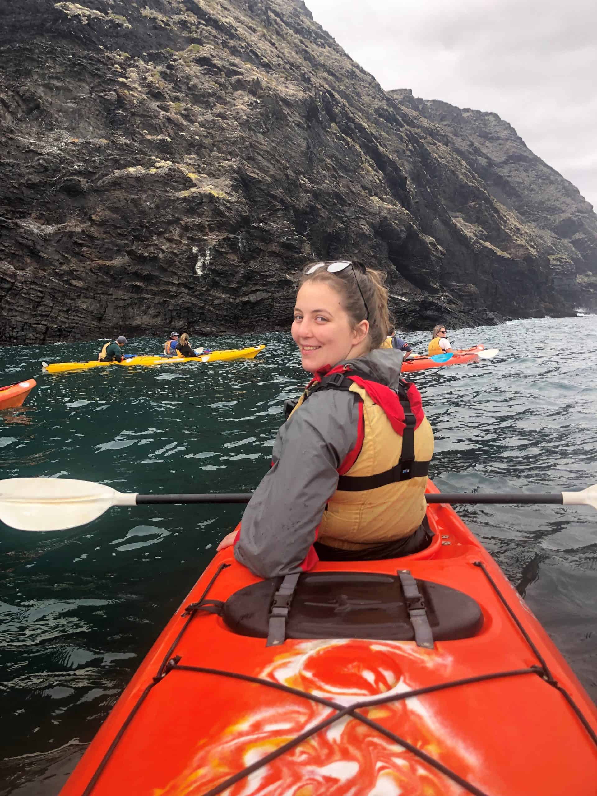 Woman who was born with cleft lip and palate outdoors in a kayak